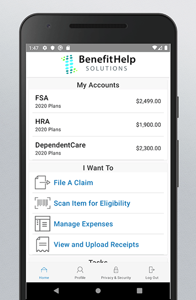 Sample BHS mobile app acreen